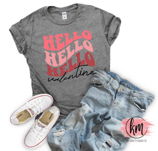 Valentine's Day Hello Valentine tshirt