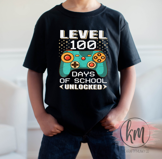 Level 100 Days of School Unlocked 100th Day of School Tshirt