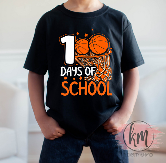 100 Days of School Basketball, 100th Day of School Tshirt