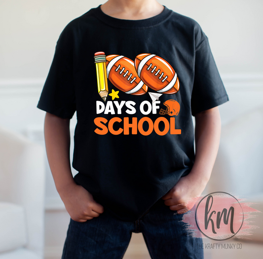 100 Days of School Football, 100th Day of School Tshirt
