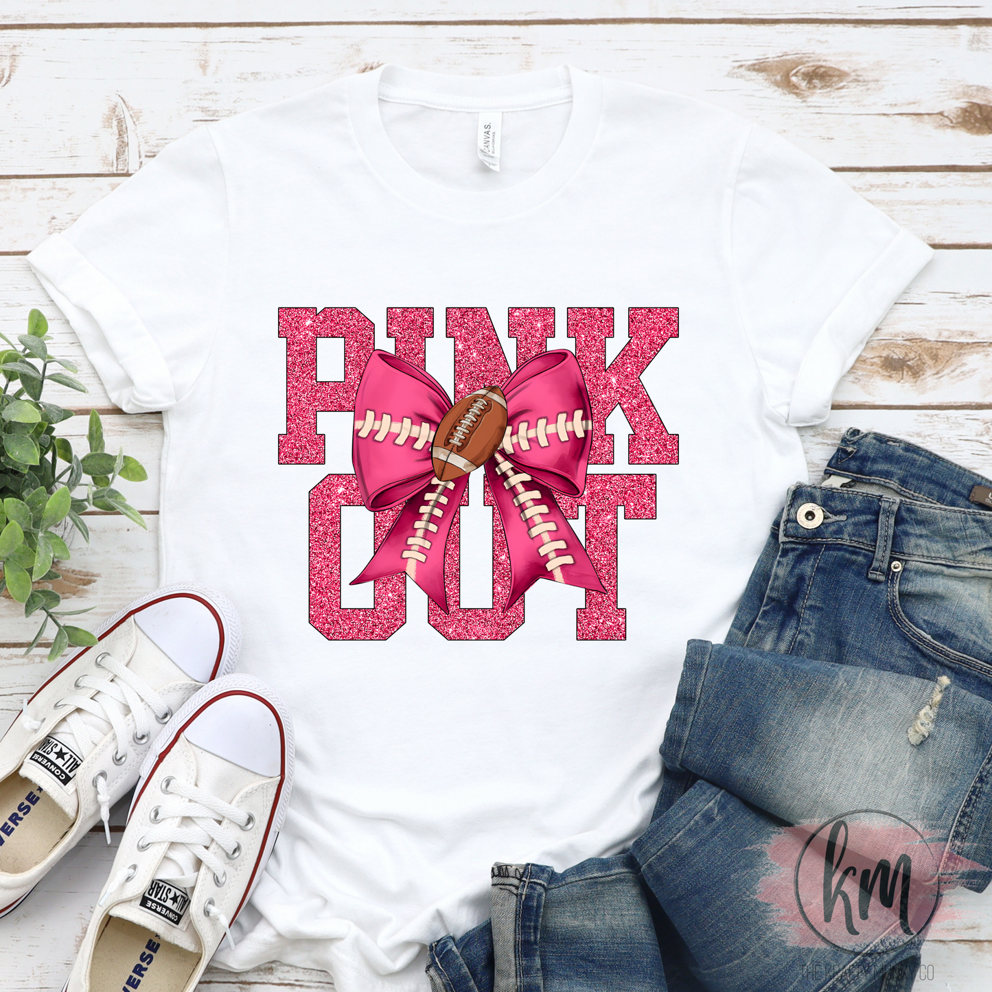 Pink Out Football Design, DTF Transfer