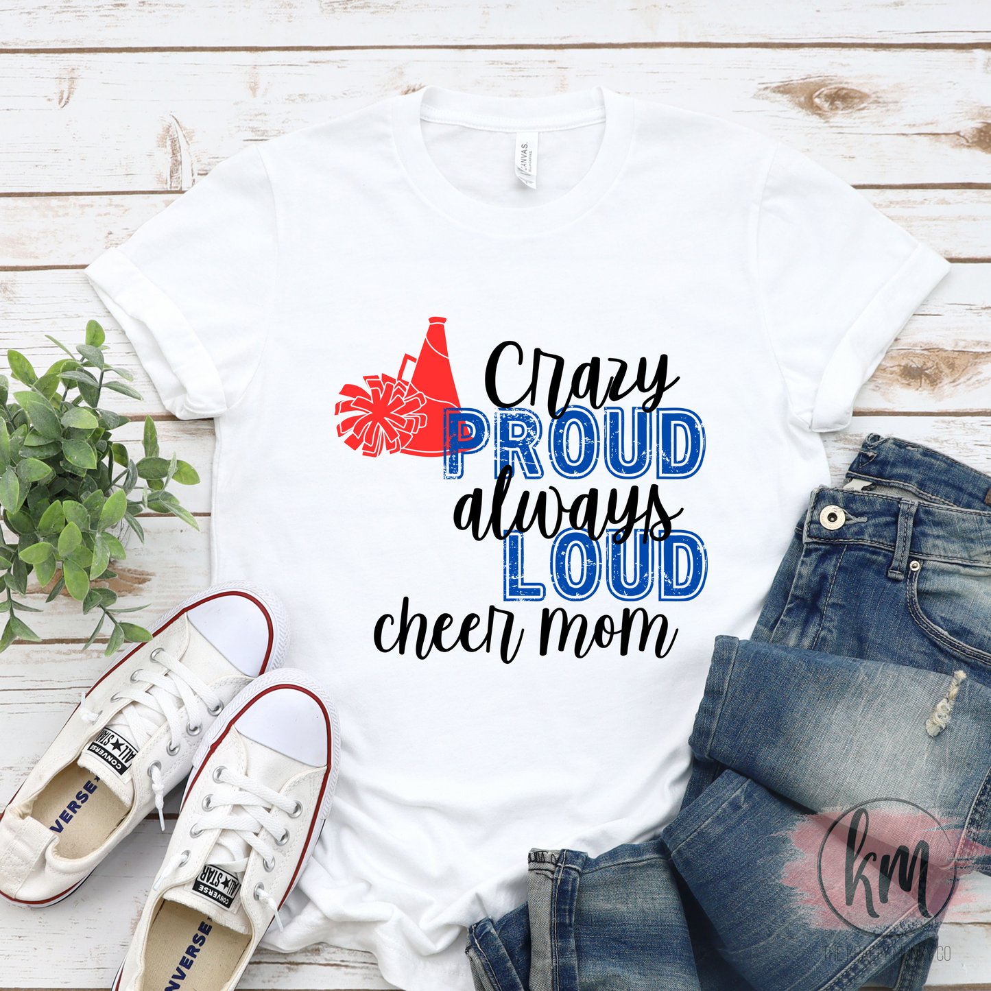 Cheer Mama DTF Print, Cheer Mom Blue & Red Design