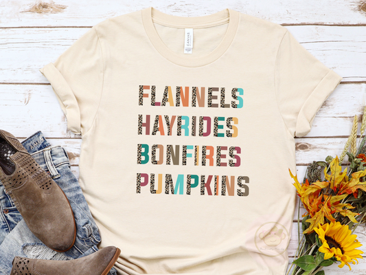 Flannels, Hayrides, Bonfires, Pumpkins tshirt