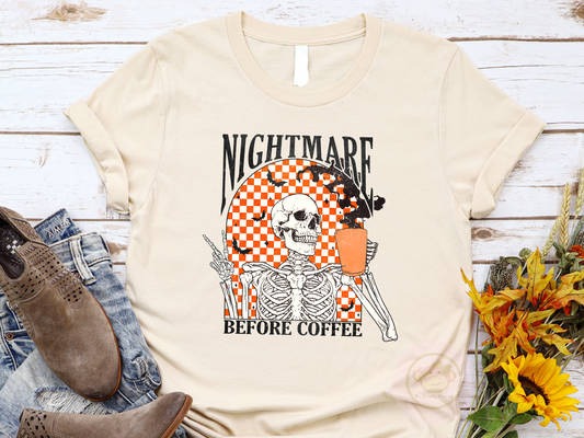 Halloween tshirt, Nightmare before Coffee