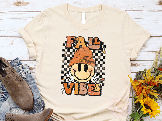 Fall Vibes Smiley Face Tshirt