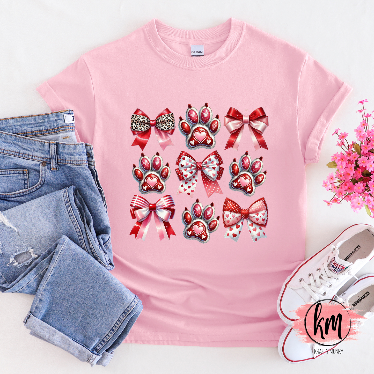 Valentine's Day Paws Tshirt