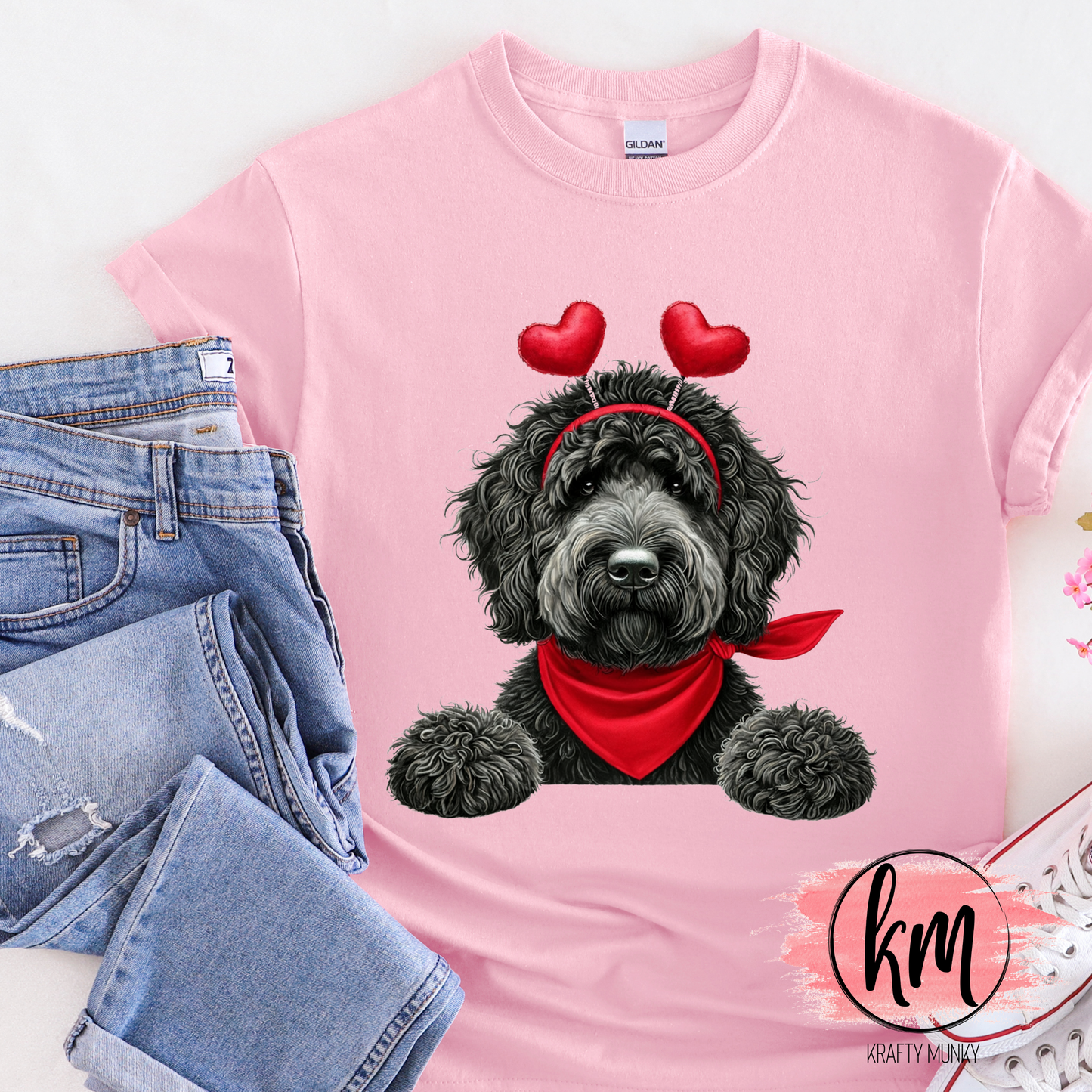 Valentine's Day Black Doodle Tshirt