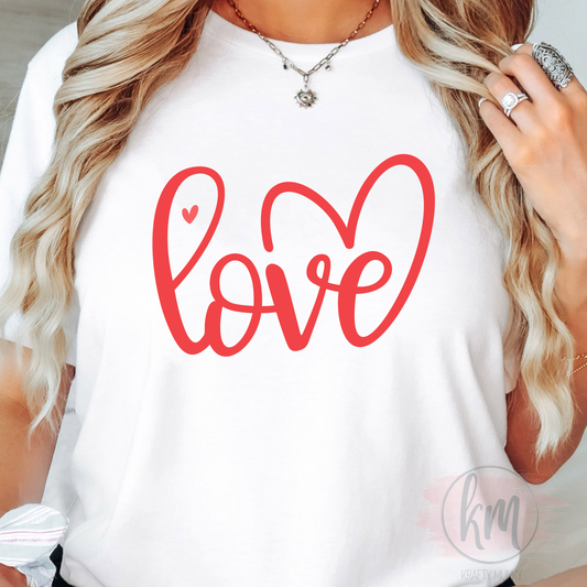 Valentine DTF Print- Love with heart