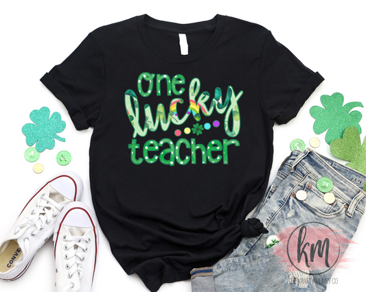 One Lucky Teacher tshirt, St. Patrick's Day tshirt, St. Patty's Day shirt