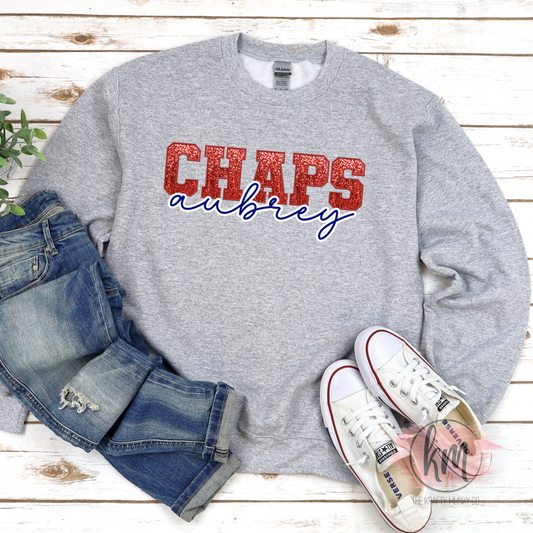 Aubrey Sweatshirt, Chaps Aubrey Glitter Design