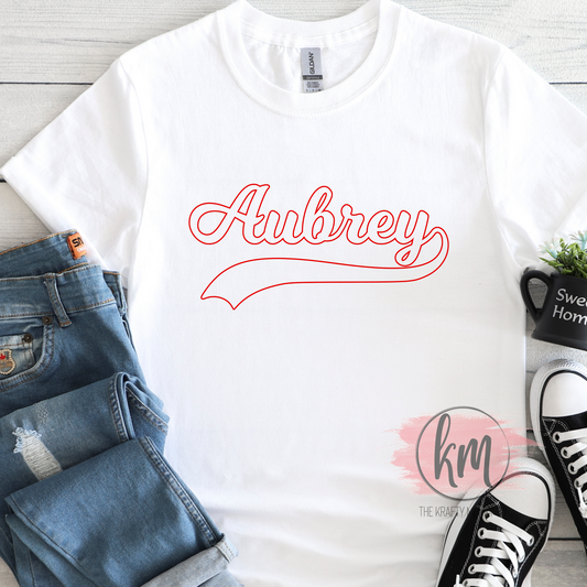Aubrey Red Outline Design