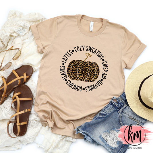 Fall DTF Print, Leopard Pumpkin Design