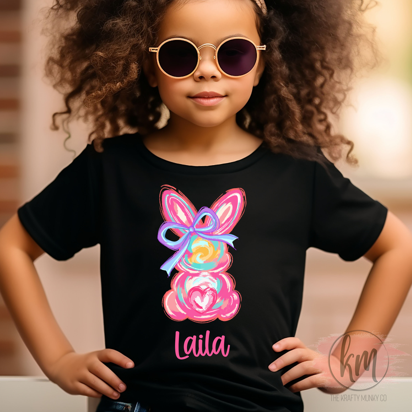 Personalized Easter Girl Bunny Tshirt