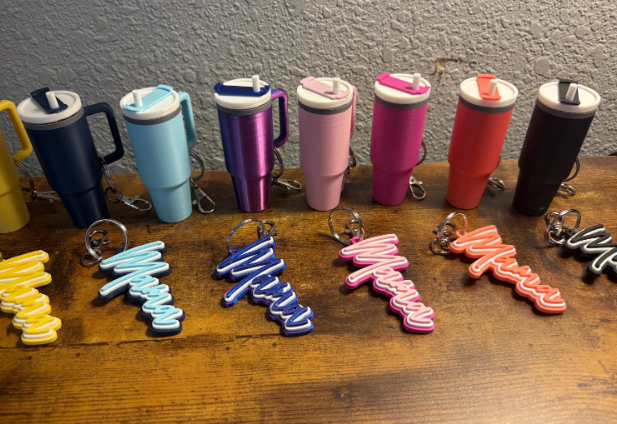Mama Keychain with Matching Tumbler chapstick holder