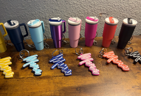 Mama Keychain with Matching Tumbler chapstick holder