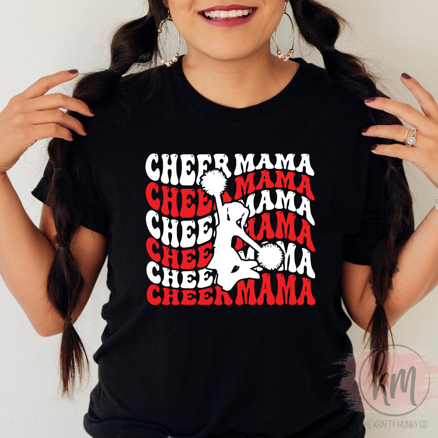 Cheer Mom Shirt, School Spirit Cheer Mama Graphic Tee
