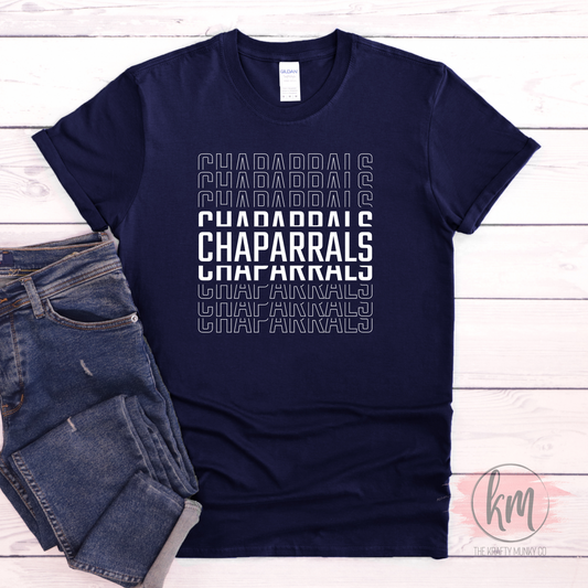Aubrey Tshirt White Chaparrals Design