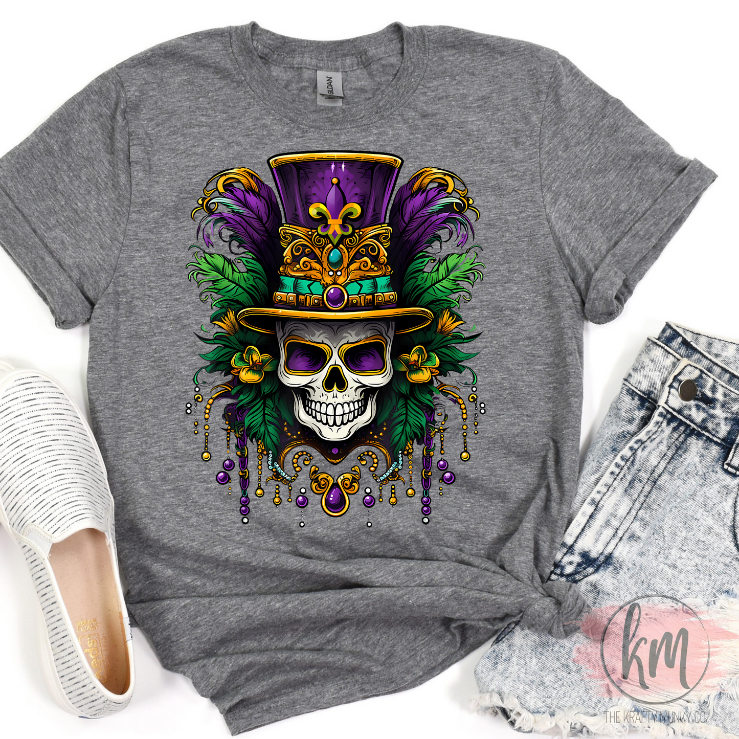 Mardi Gras Skull Tshirt