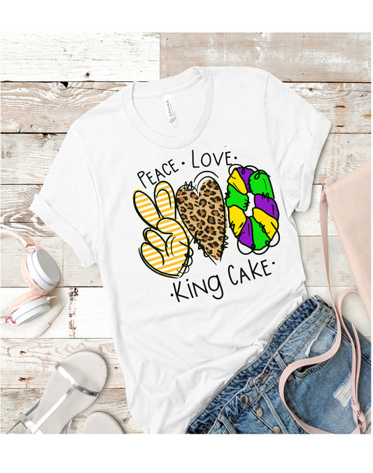 Peace Love Kingcake, It's Mardi Gras Y'all, Mardi Gras Design Tshirt