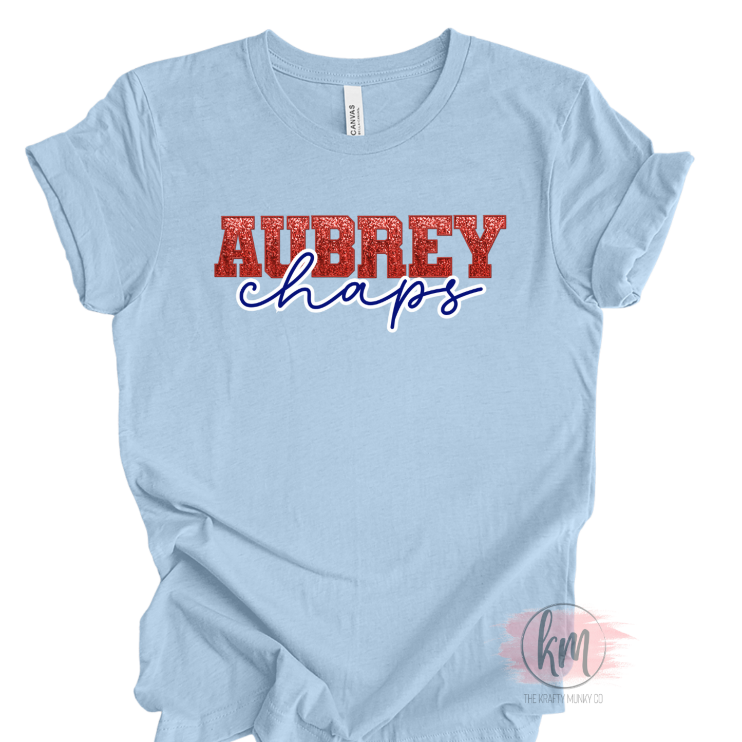 Aubrey Tshirt Aubrey Chaps Glitter Design