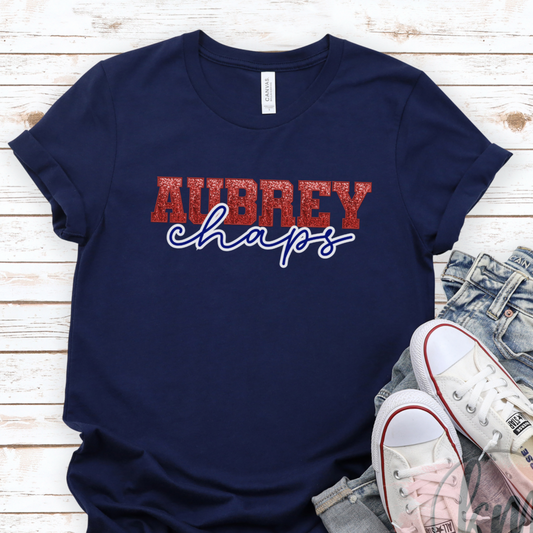 Aubrey Tshirt Aubrey Chaps Glitter Design