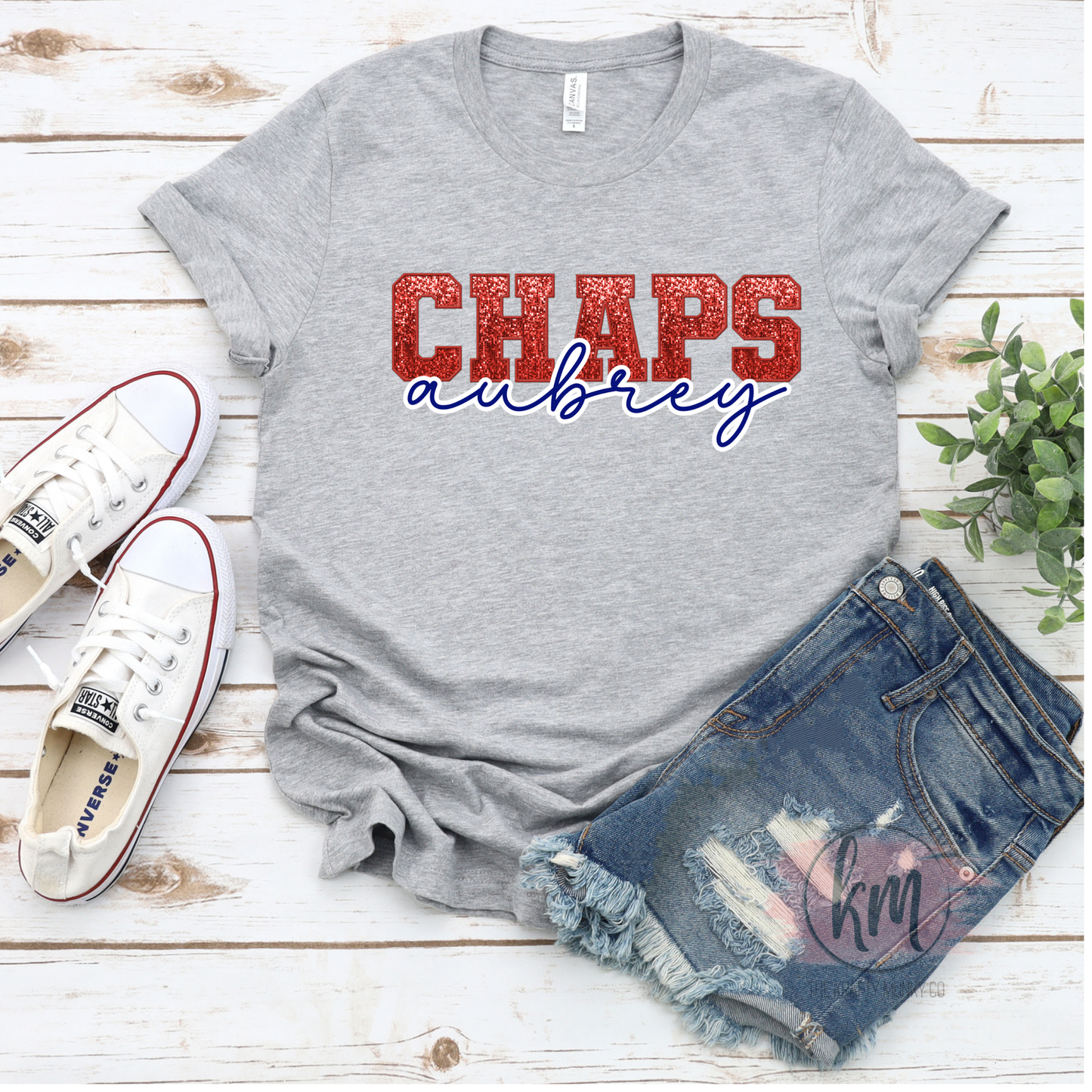 Aubrey Tshirt Chaps Glitter Design