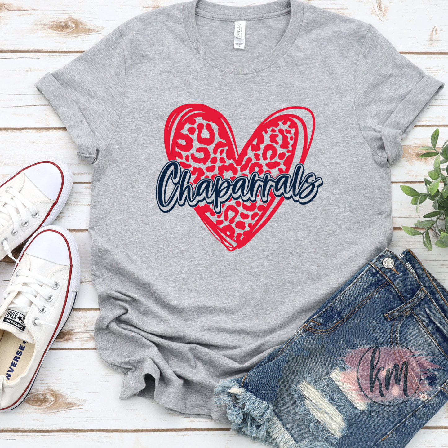 Aubrey Tshirt Leopard Heart Design