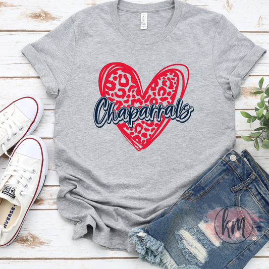 Aubrey Tshirt Leopard Heart Design