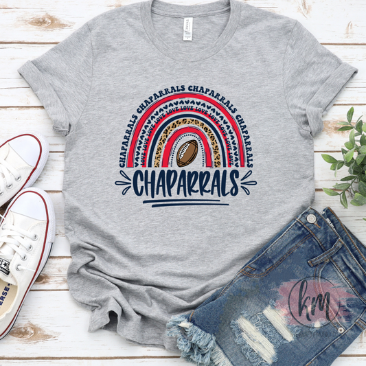 Aubrey Tshirt Rainbow Chaparrals Design